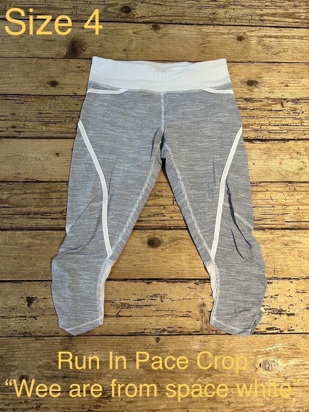 Lululemon Womens Size 4 Wee Are From Space White Run In Pace Crop
